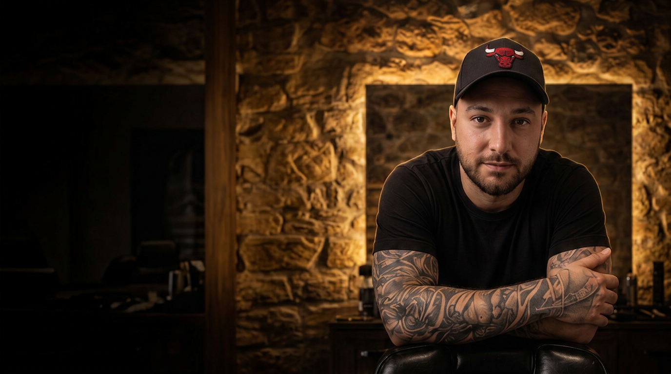 Spyros Petratos στο barbershop του στην Αθήνα